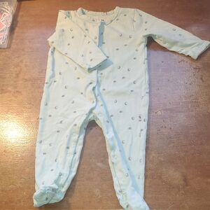 2/$5 Light Mint Footed Baby One-Piece with Footies Featuring Hedgehogs